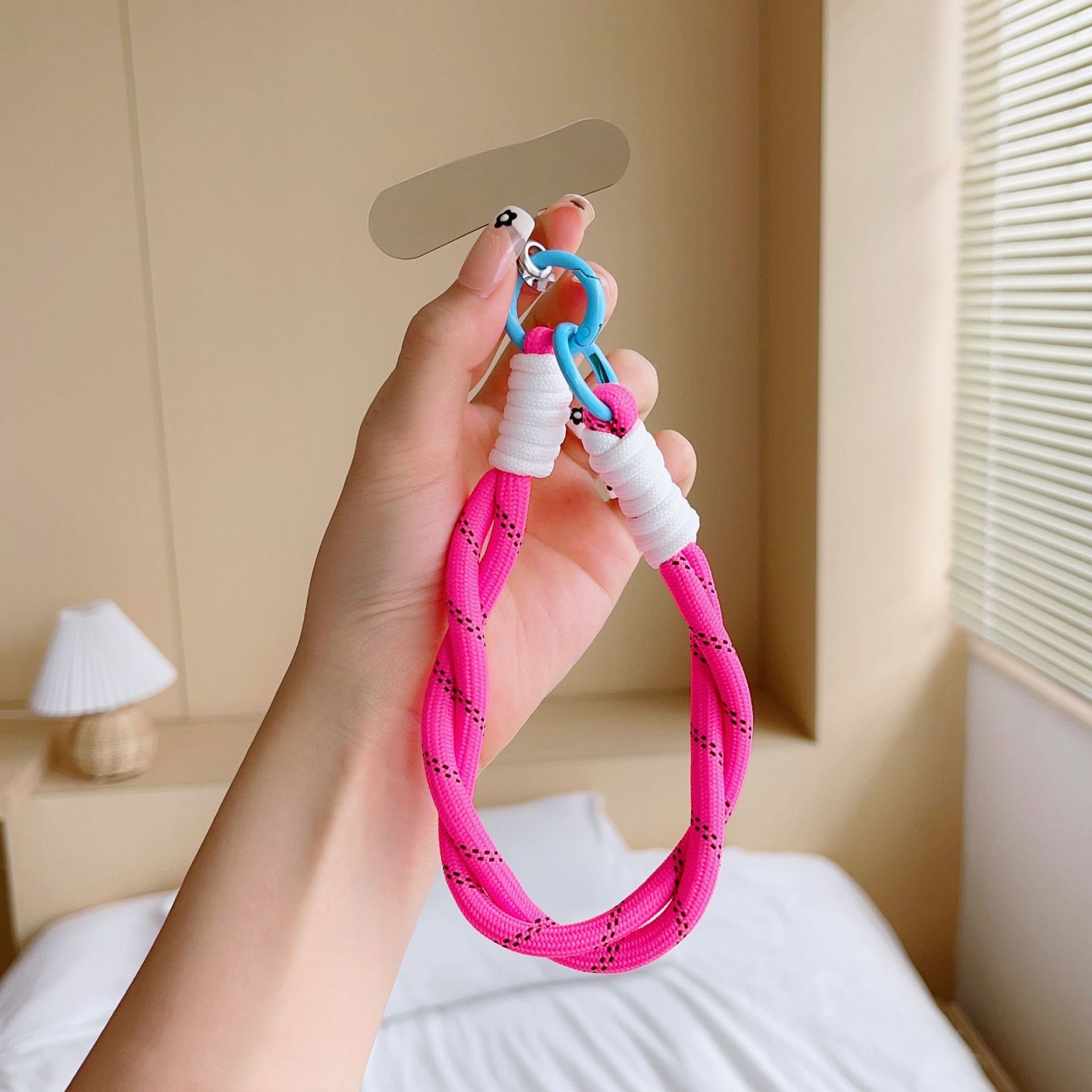 Short Nylon Mobile Phone Lanyard Plaited Hanging Rope Anti-loss Pendant Fashion Strong Phone Chain Bracelet Wrist Strap