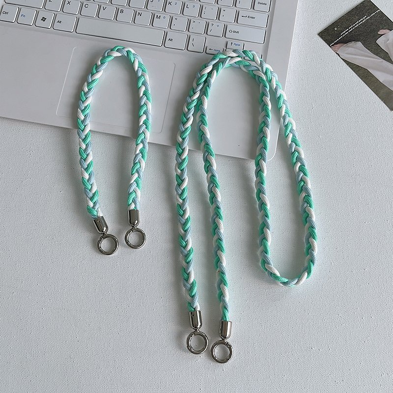 3-in-1 Boho Macrame Phone Lanyard for Women Handmade Woven Daisy Strap Detachable Crossbody for Cell Phone & Camera Black
