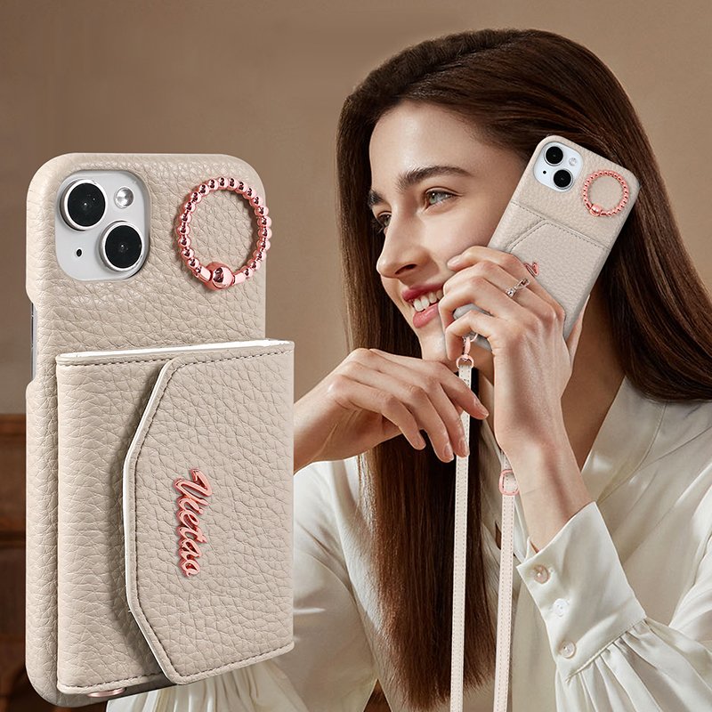 VIETAO Women crossbody phone cases for iphone 15 pro max, PU leather Mobile Cases For iPhone 15, Wallet Mobile Cover For iPhone