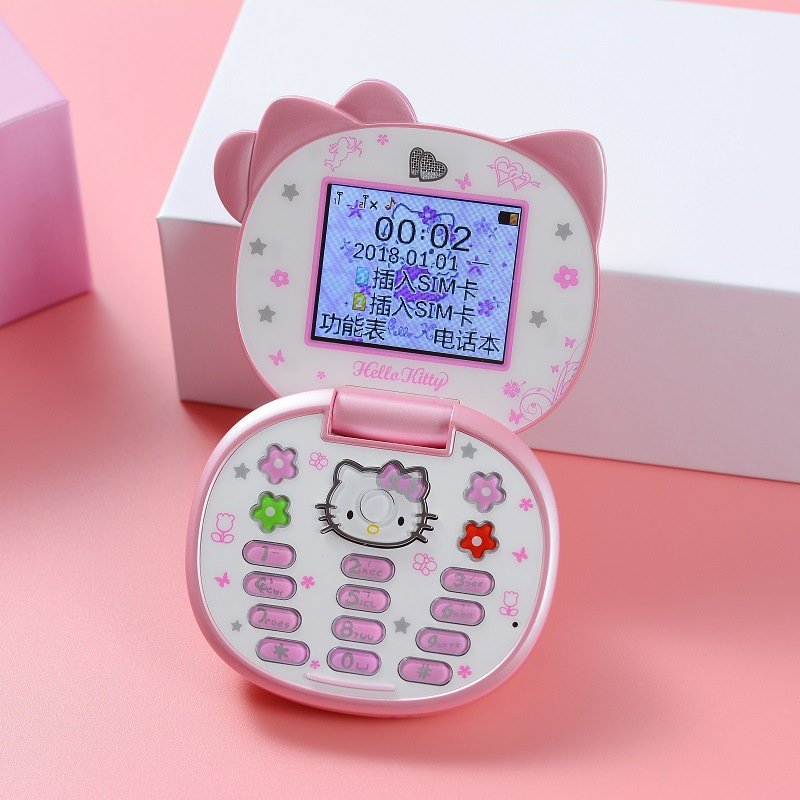 Hot children's mobile phone K688 Hello Kitty cute dual card key student mini small clamshell