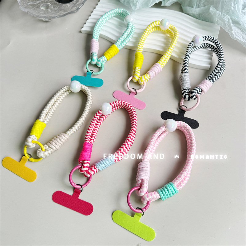 Pearl Cellphone Lanyard Strong Hand Strap Mobile Phone Anti-loss Wrist Lanyard Braided Rope Hand Lanyard