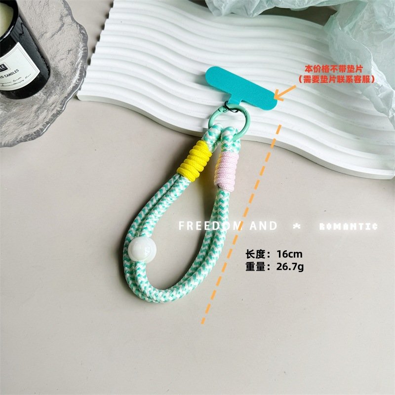 Pearl Cellphone Lanyard Strong Hand Strap Mobile Phone Anti-loss Wrist Lanyard Braided Rope Hand Lanyard