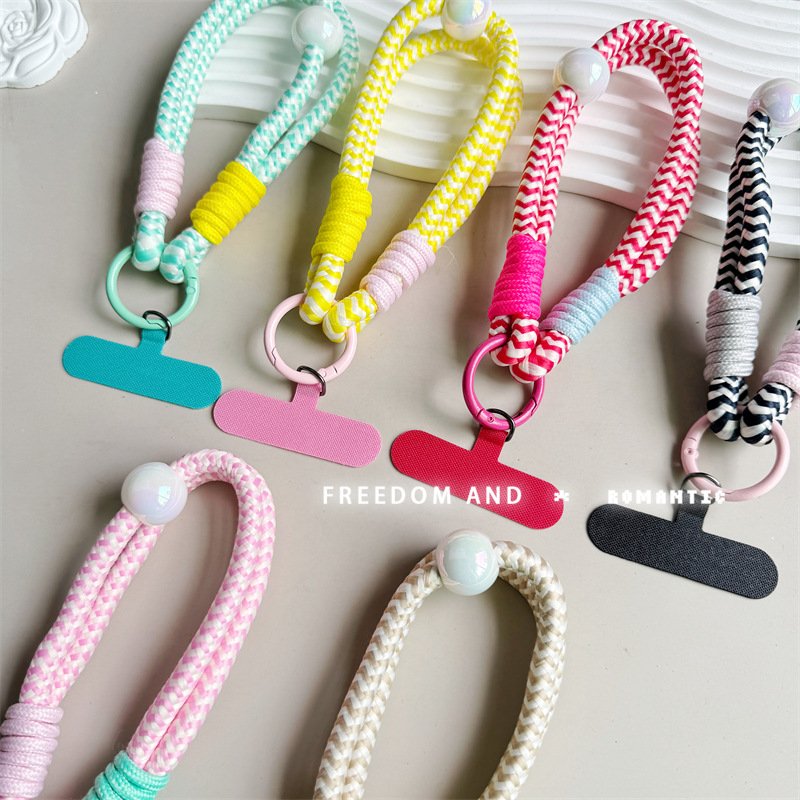 Pearl Cellphone Lanyard Strong Hand Strap Mobile Phone Anti-loss Wrist Lanyard Braided Rope Hand Lanyard