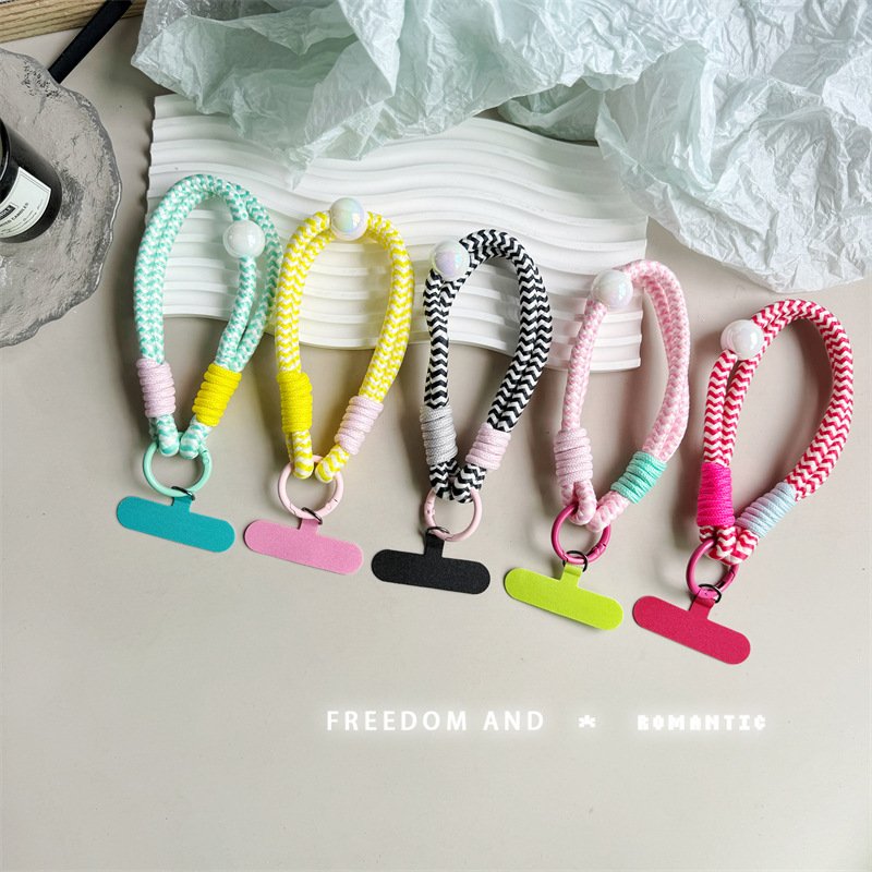 Pearl Cellphone Lanyard Strong Hand Strap Mobile Phone Anti-loss Wrist Lanyard Braided Rope Hand Lanyard