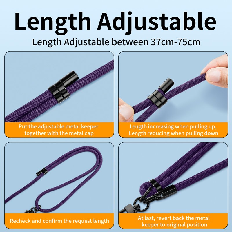 Cell phone strap crossbody nylon Lanyard Universal Mobile Phone Lanyard Crossbody Necklace Strap Patch Tether Adjustable length