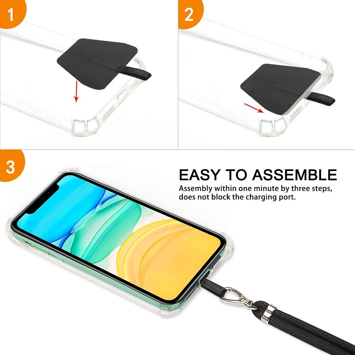 Crossbody chest strap for mobile phone mobile phone case strap hang around neck