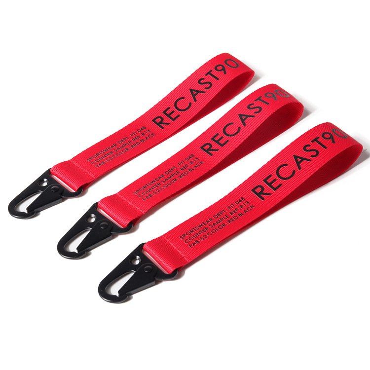 personalized nylon wrist polyester keychain lanyard blue blank wrist strap key chain short lanyard