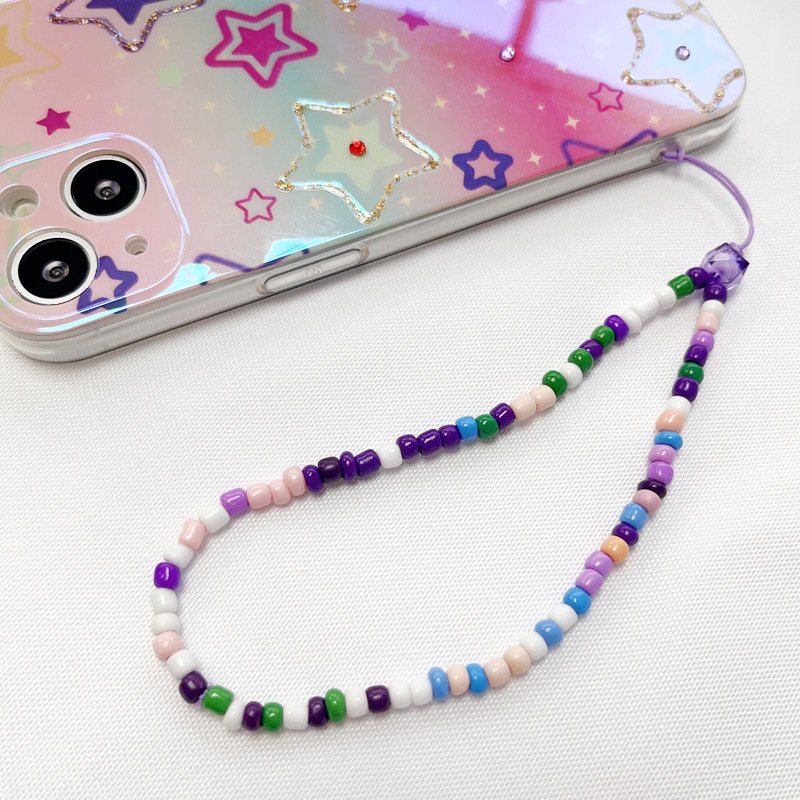 Girly Fashion Beauty Bead Phone Chains for Mobile Cell Phone Case Strap Lanyard String Key Chain Cute Girls Phone Charms