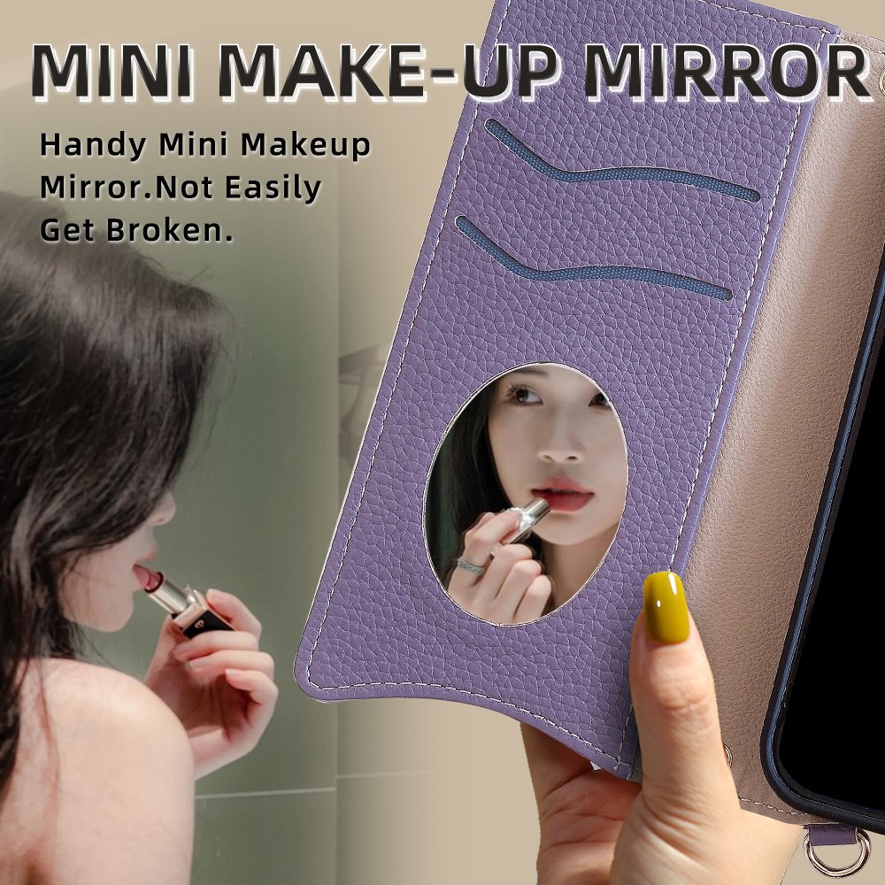 New Samsung S24 Ultra For iPhone 16 15 14 13 12 11 XR XS X 8 7 6 6S pro max plus Mirror Leather Wallet Mobile Phone Case Holder
