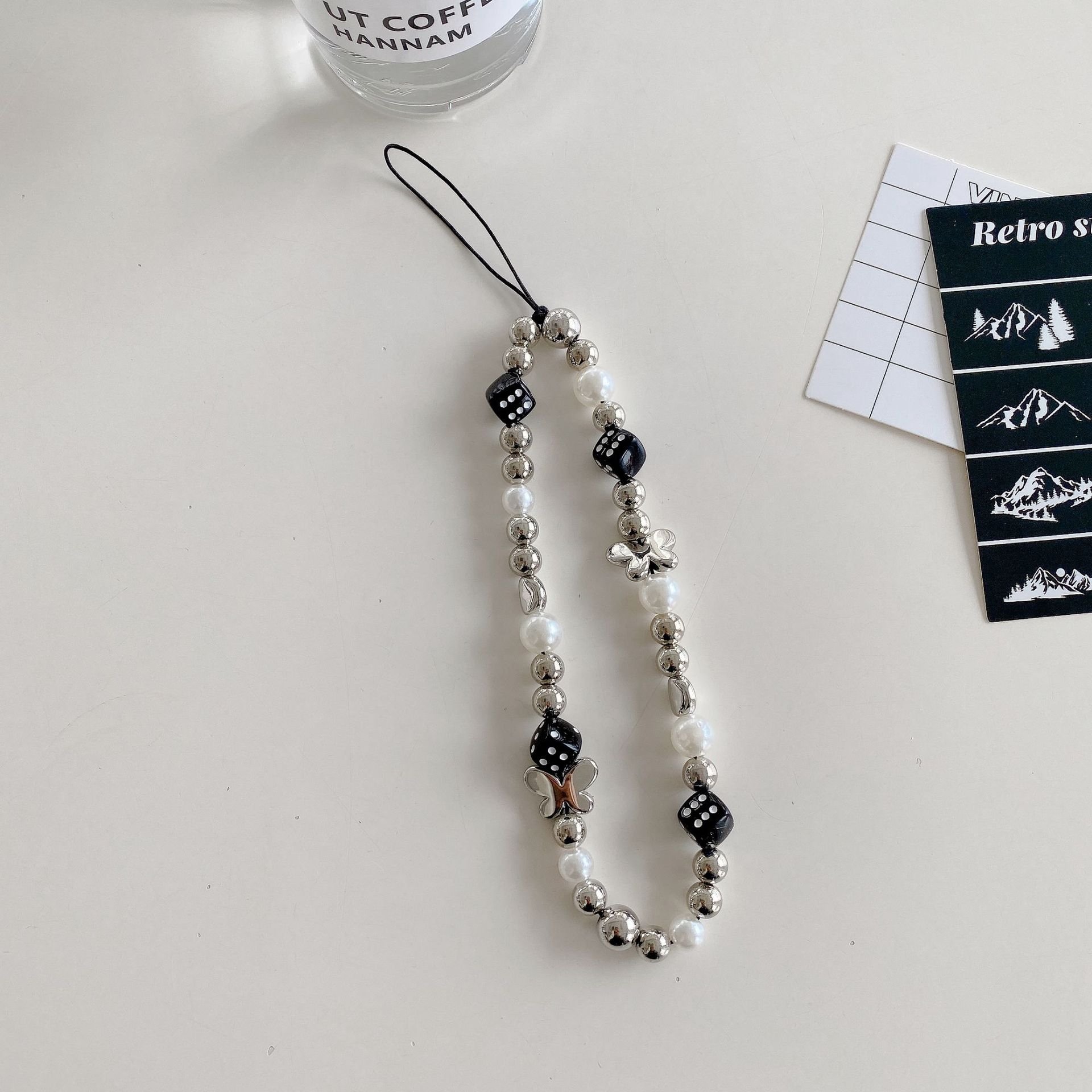Anti-Lost Phone Charm Beads Phone Lanyard Metallic Resin Pendant Jewelry Beads Lovely Bracelet Straps