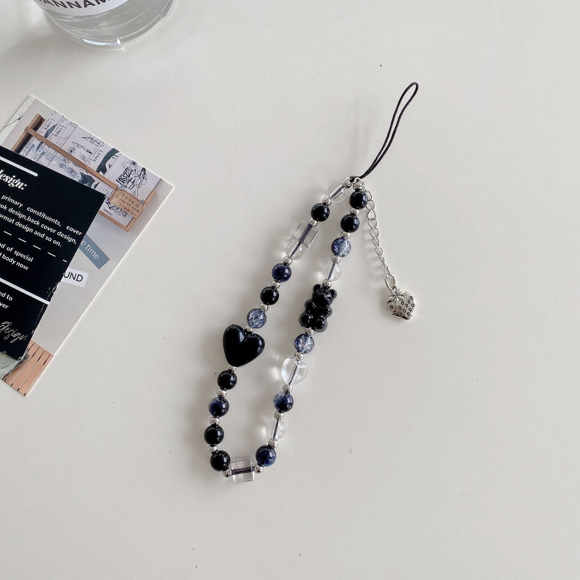 Anti-Lost Phone Charm Beads Phone Lanyard Metallic Resin Pendant Jewelry Beads Lovely Bracelet Straps