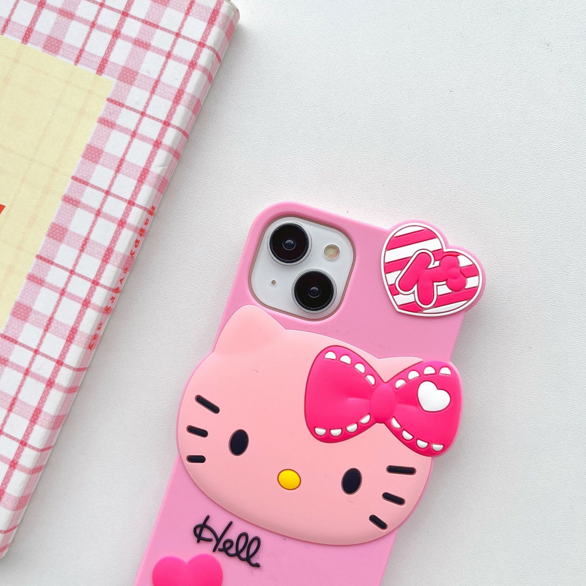 Cartoon Cute Kitty Silicone Mobile Phone Case For iPhone 16 15 14 13 12 11 Pro max love Cat bow tpu Shockproof Back Cover