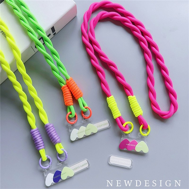 Love Heart Card Rope Strap Crossbody Lanyard Necklace Bracelet Keyring Purse Backpack Charm Crochet For iPhone
