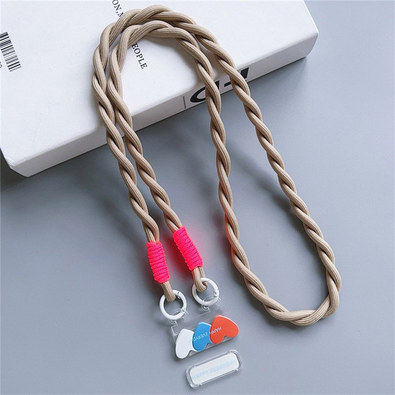 Love Heart Card Rope Strap Crossbody Lanyard Necklace Bracelet Keyring Purse Backpack Charm Crochet For iPhone