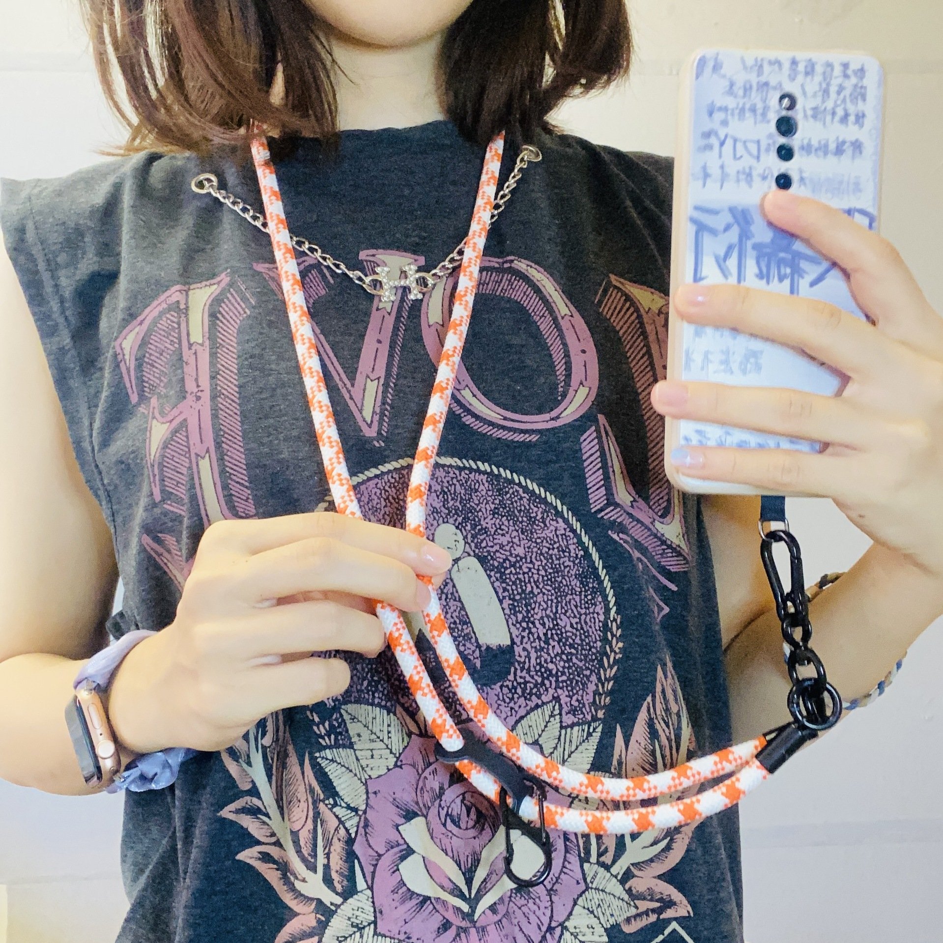 Adjustable Mobile Phone Strap Lanyard Crossbody Phone Lanyards Neck Rope with Patch for Cell Phone Hanging Cord Strap