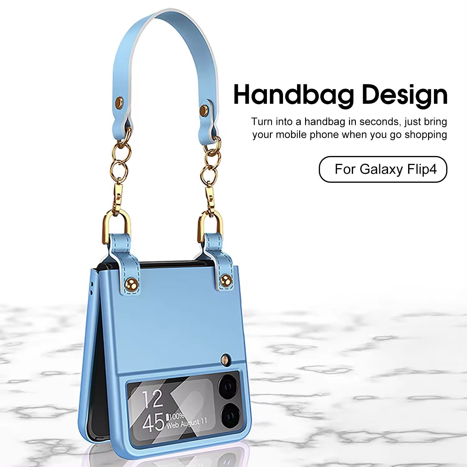 Hot Selling Strip Wristband Front Glass Phone Case for Samsung Galaxy Z Flip 4 New Models with PC Material Z Flip 3 Phone Cover