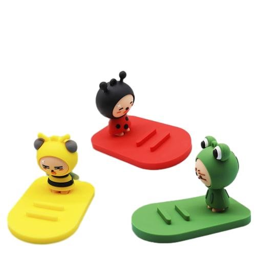 Hot sale PVC cartoon doll 3D rubber custom mobile phone holder crafts gift mobile phone holder