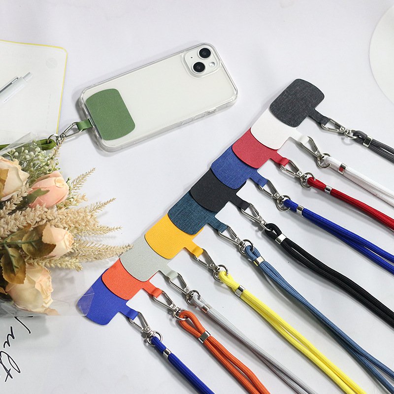 Custom Polyester Universal Crossbody Phone Holder Lanyard with Patch Adjustable Neck Strap for Smartphones