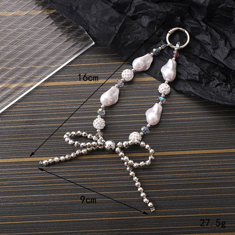 Personalized fashion phone accessories fancy acrylic cell mobile phone case beaded butterfly Key chain charm lanyard wrist strap