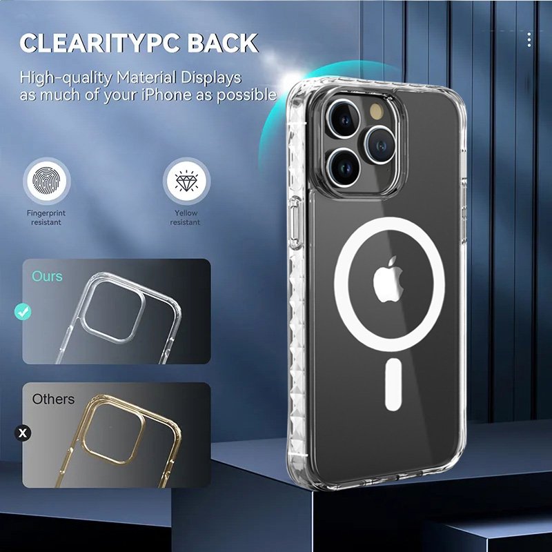 Transparent Tempered phone Case For Iphone16 15 14 13 12 11 Pro Max Shockproof Mobile Phone Case For iPhone
