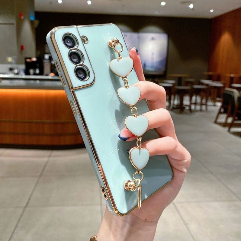 For Samsung S22 S21 A53 A13 A52 A72 Mobile Phone Case Cover For XiaoMi PocoX3 Redmi note9/10/11 Phone Cases with Love Bracelet