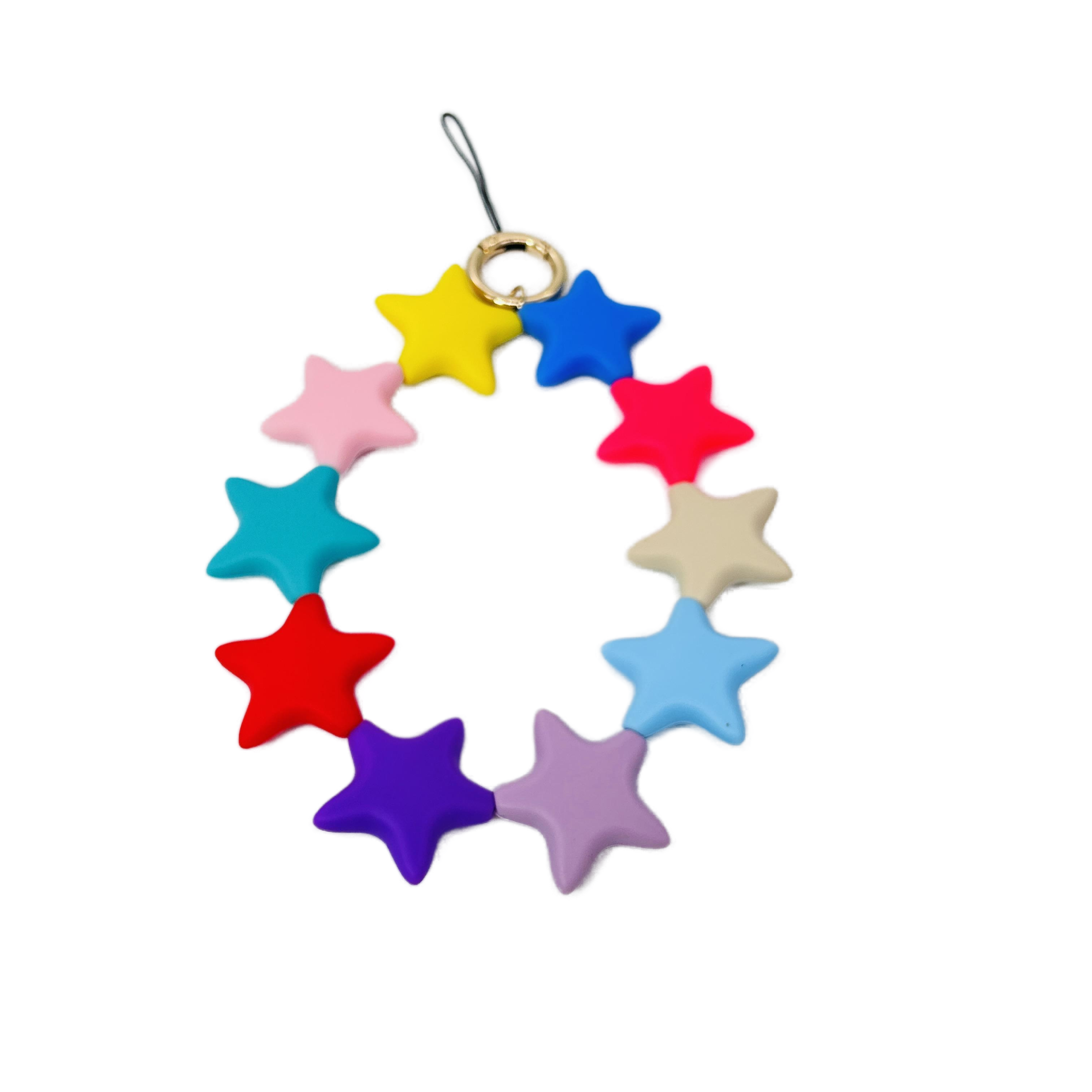 YIWU New mini phone chain strap beautiful star phone chain silicone soft phone lanyard bowl with bag pendant hanging ornaments