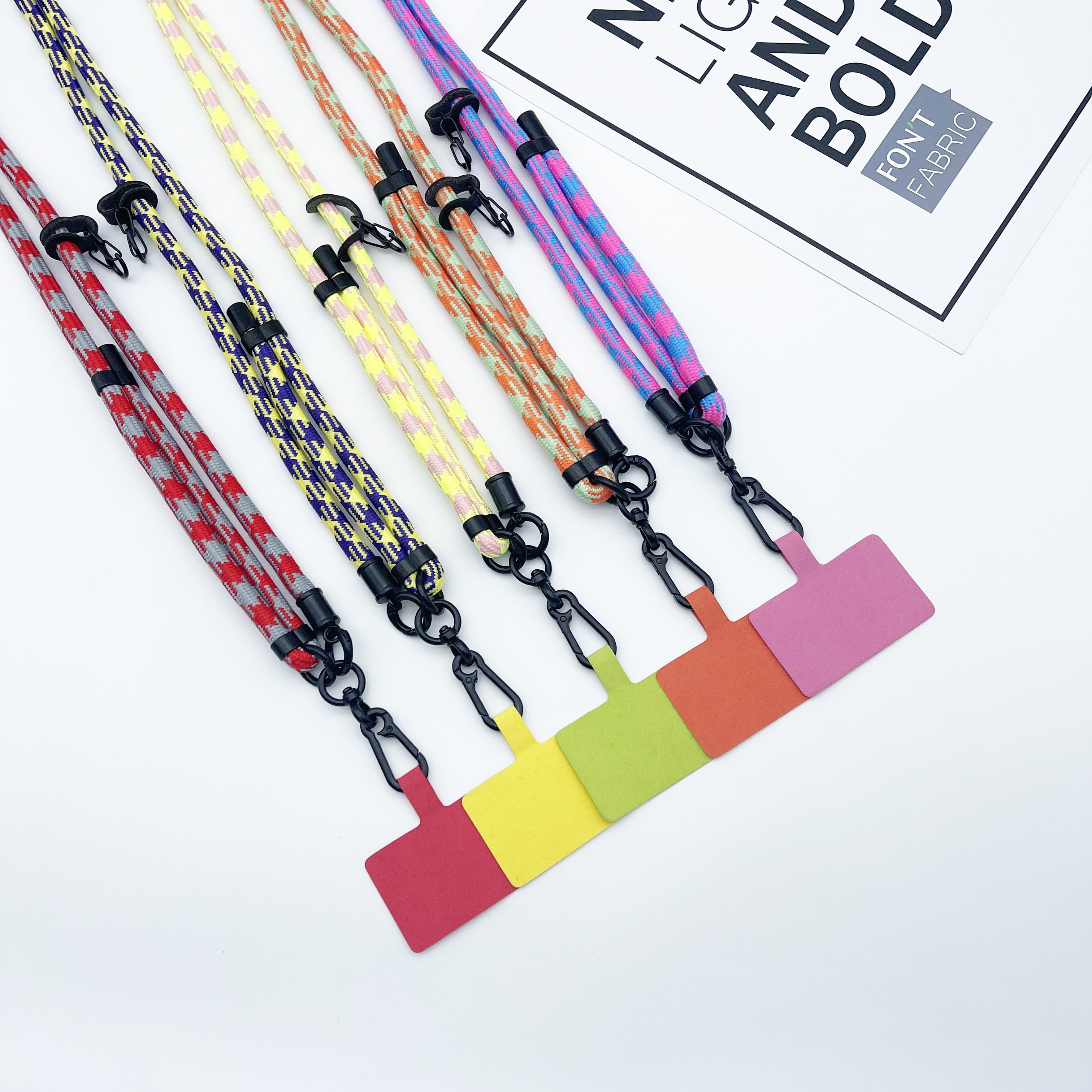 New pattern houndstooth cell phone lanyard Adjustable colorful crossbody phone strap for mobile phone