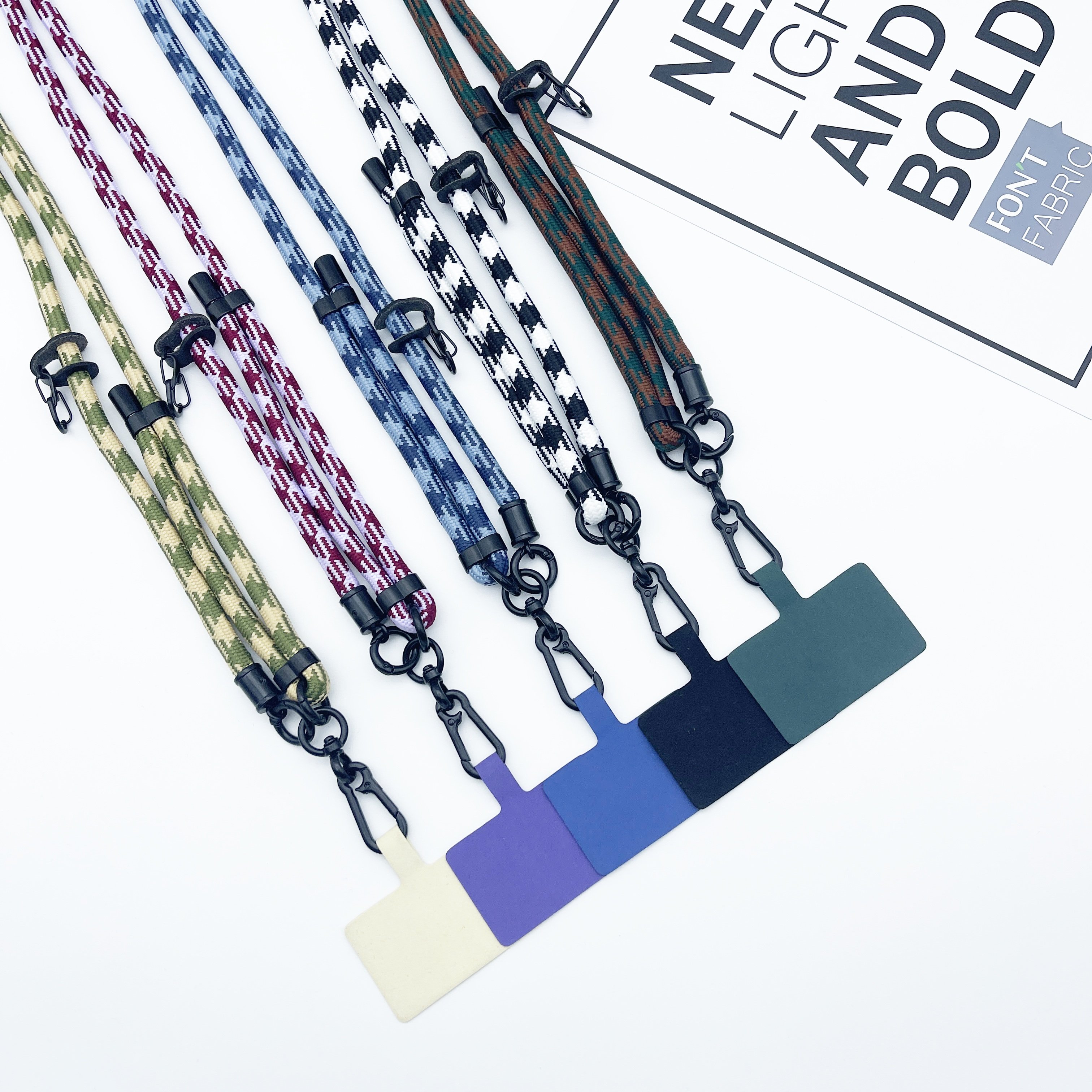 New pattern houndstooth cell phone lanyard Adjustable colorful crossbody phone strap for mobile phone