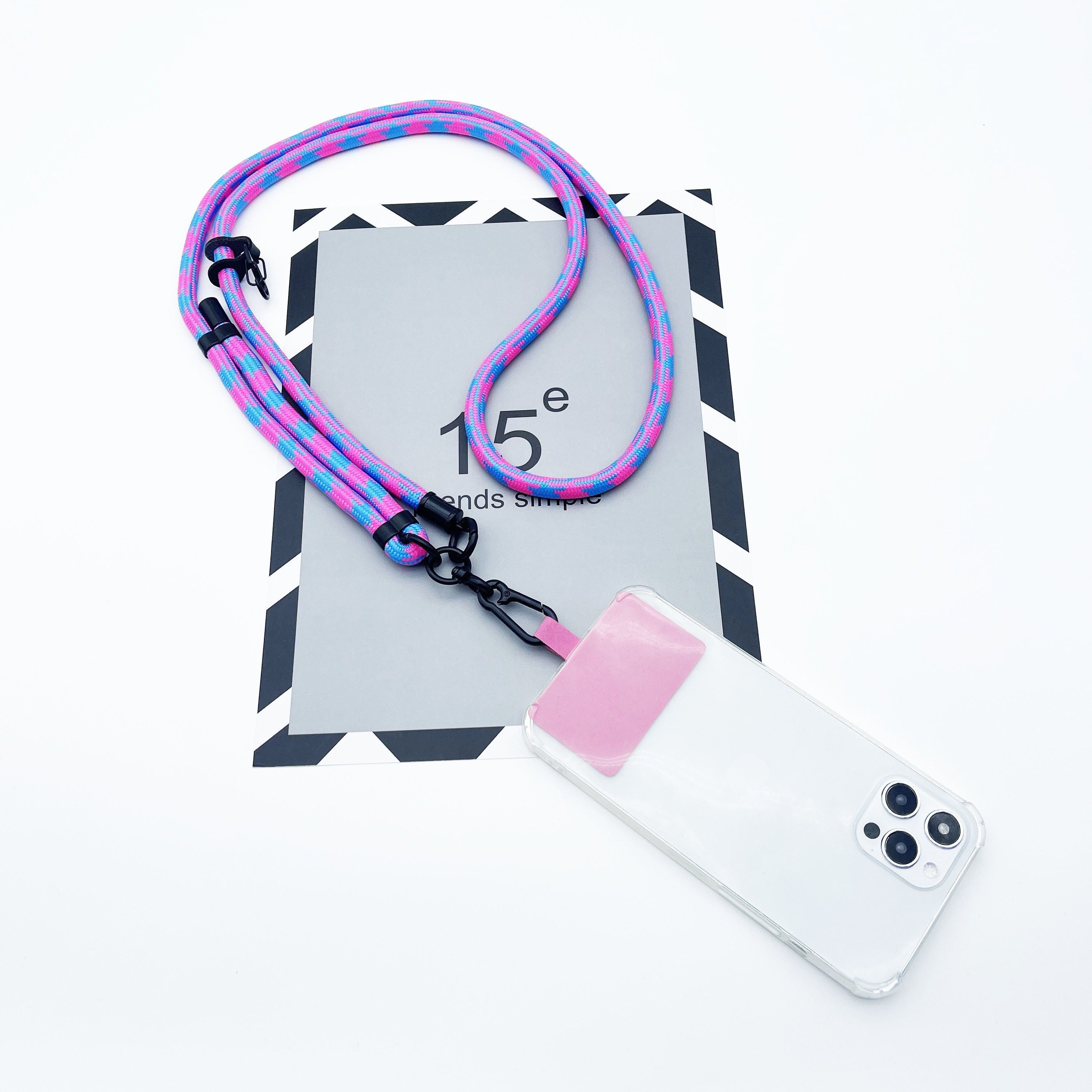 New pattern houndstooth cell phone lanyard Adjustable colorful crossbody phone strap for mobile phone