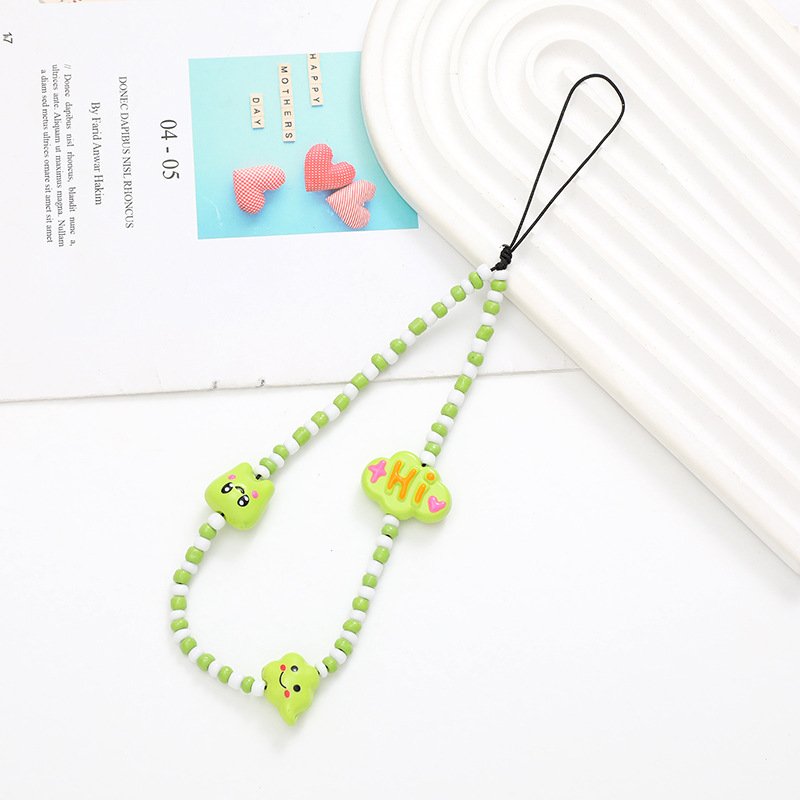 Instagram Mi Zhu DIY Phone Case Creative Donut Bead with Hanging Rope Mobile Phone Straps Accessory
