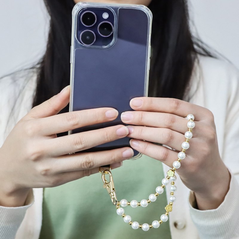 High Quality Pearls Mobile Phone Holder Strap Lanyard Cell Phone Wrist Strap Pearl Beaded Cell Phone Strap Beads