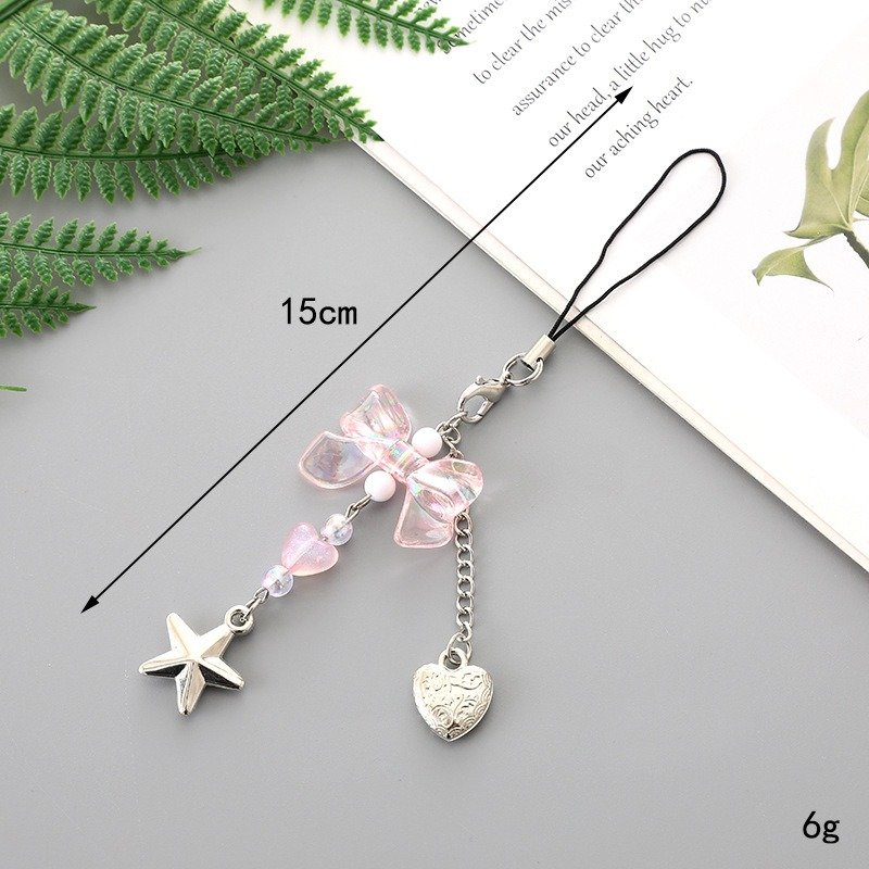 Kawaii Lovely Beaded Pendant Keychains Phone Cases Charms Car Key Wallet Decoration Promotion Gifts