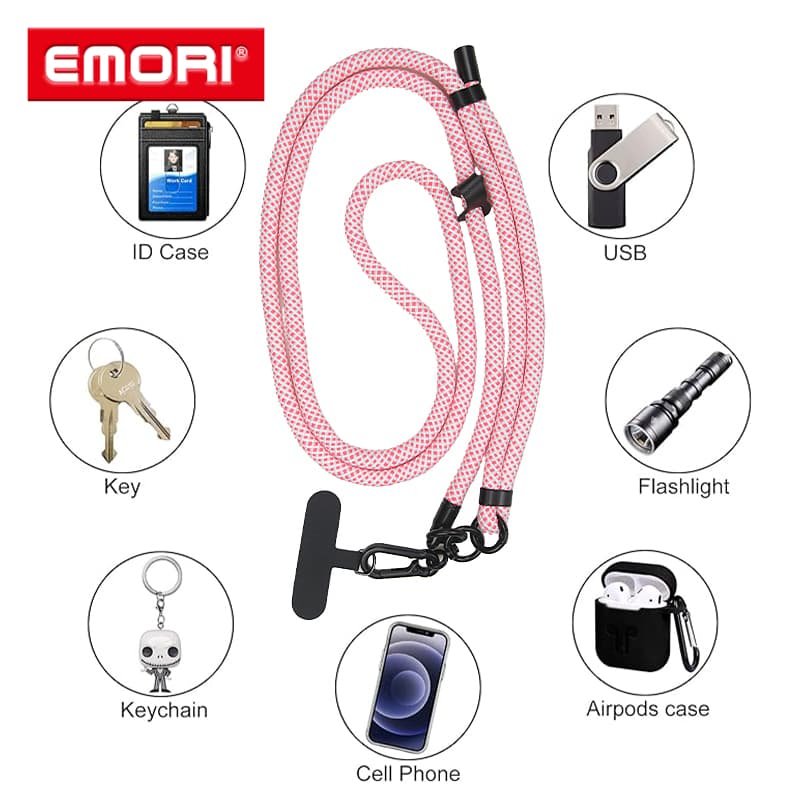 New Arrival Long Mobile Phone Lanyard Crossboldy Patch Safety Nylon Lanyard Strap for Phone