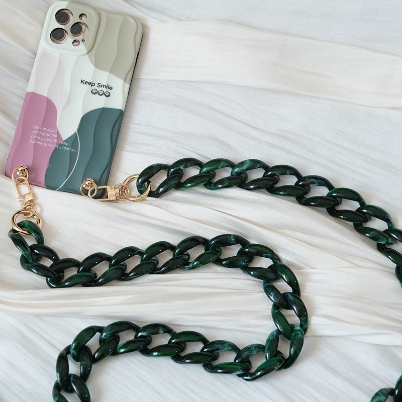 Universal Acrylic Phone Chain For Cellphone Case Phone Holder Linked Bag Shoulder Strap Neck Mobile Phone Chain Necklace