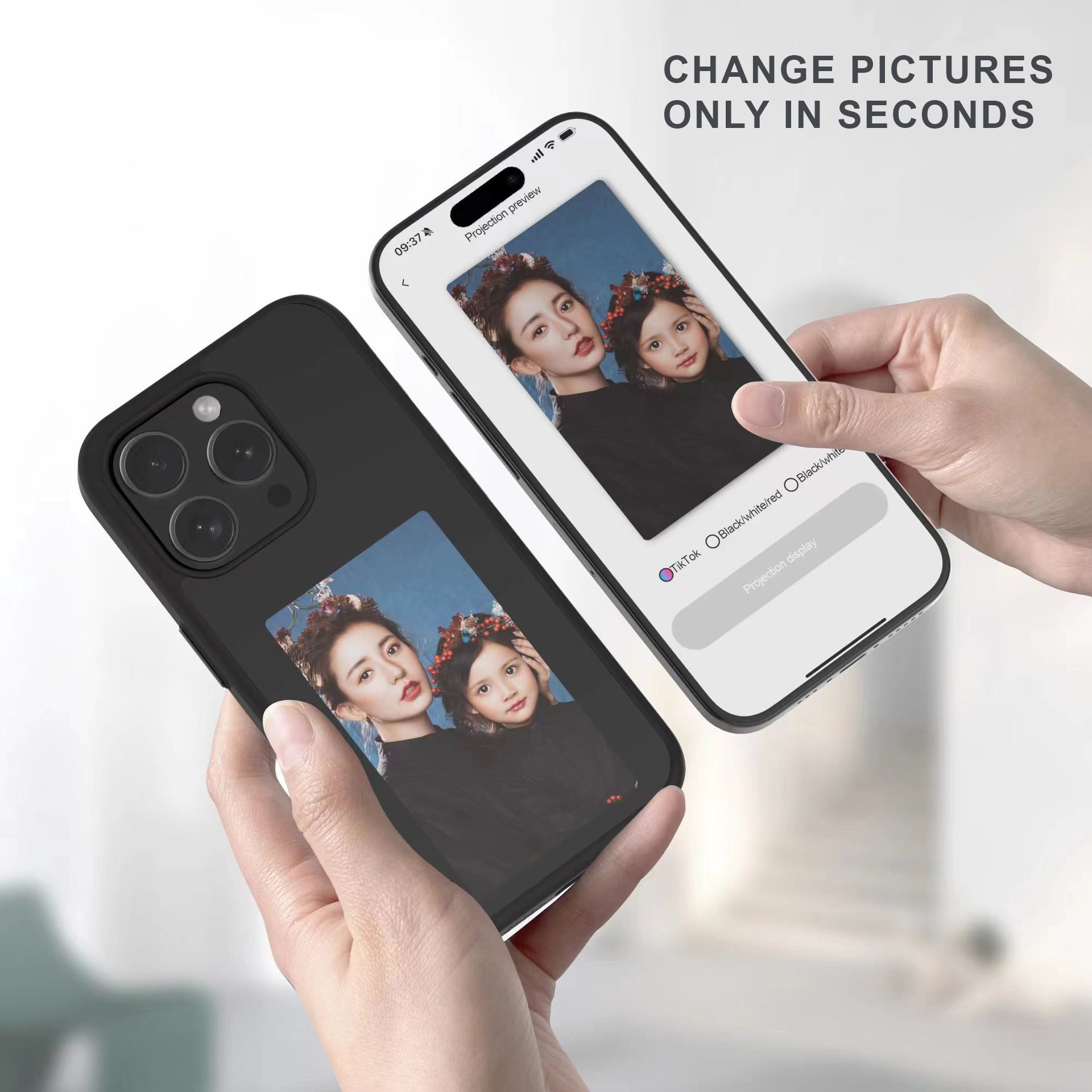 snapframe e-ink phone case Wholesale eink full colour PC Cover For Phone NFC apple 13 14 15 Pro Max DIY phone display case