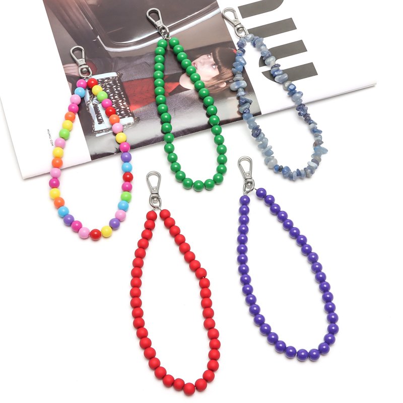 Fashion Handmade Wrist Strap Beads Mobile Phone Chain Accessories Charm For Mobile Phone