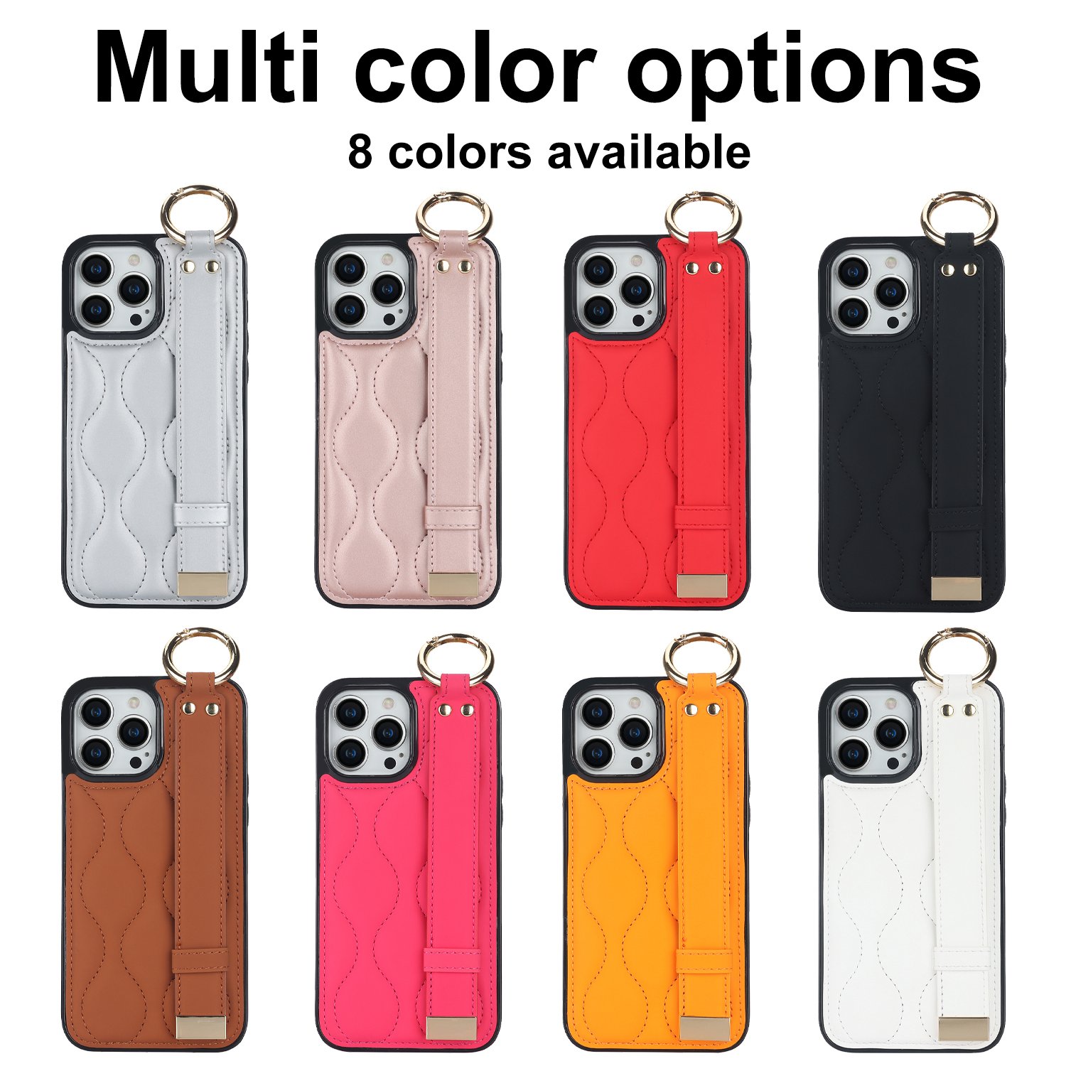 Luxury Wholesale New Fashion Phone Case With Bracelet Strap For Iphone 14 15 Pro Max S23 For Girls Leather Phone Ca