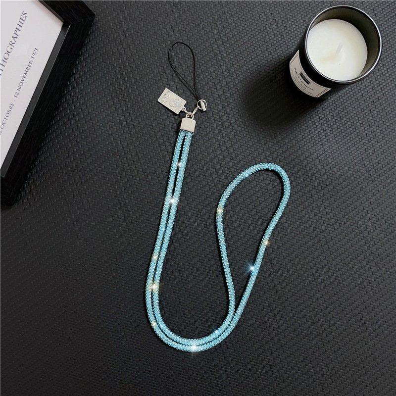 Mobile Phone Lanyard Long Rhinestone Colored Mobile Phone Chain Fashionable and Creative Wrist Lanyard for iPhone Accessories
