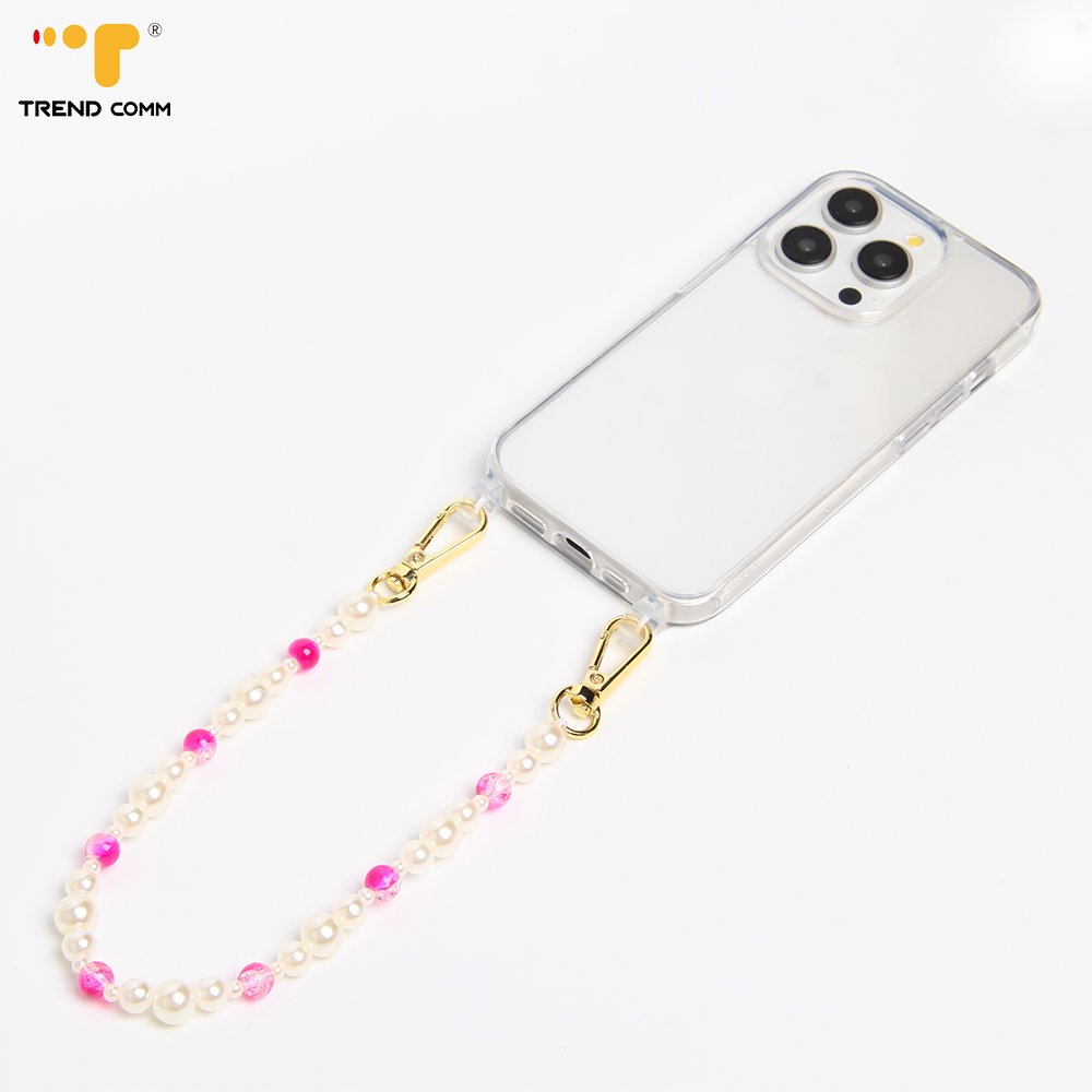 Lovely Candy Beaded Cell Phone Chain Short Detachable Mobile Phone Strap Wrist Keychain Charm Holder