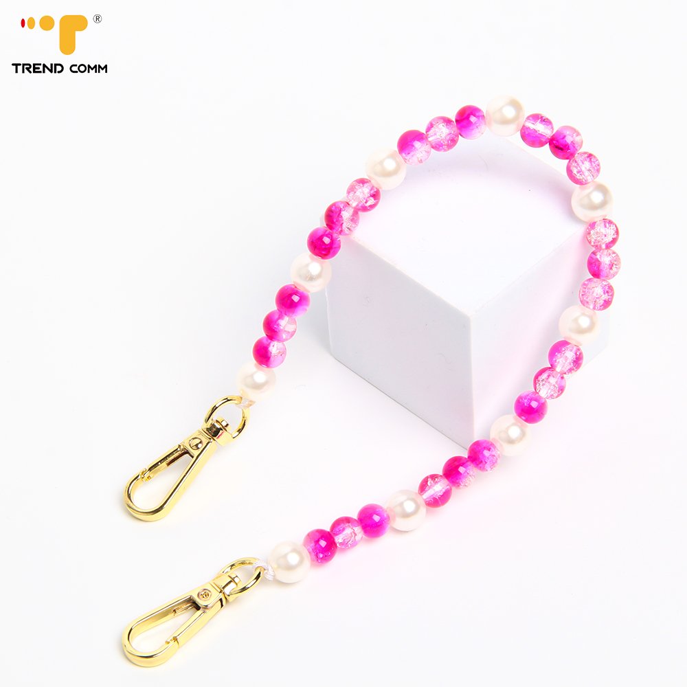 Lovely Candy Beaded Cell Phone Chain Short Detachable Mobile Phone Strap Wrist Keychain Charm Holder