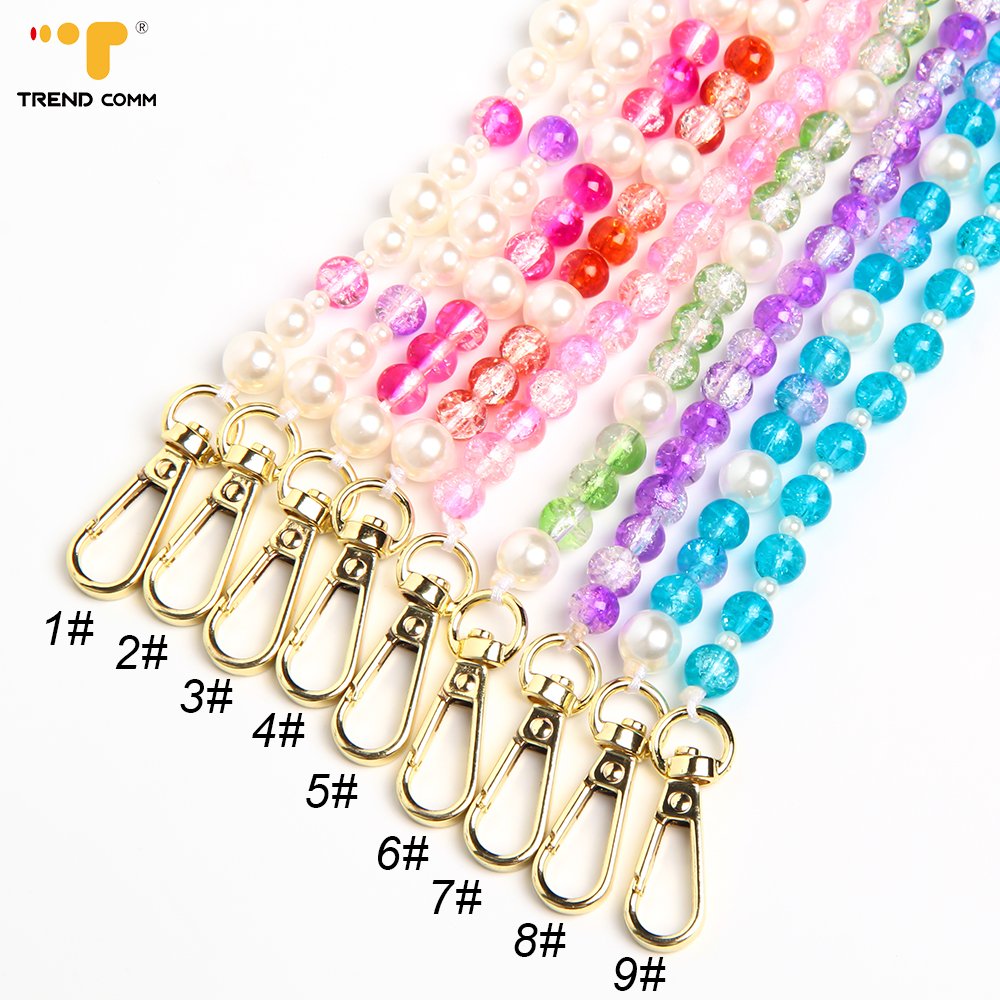 Lovely Candy Beaded Cell Phone Chain Short Detachable Mobile Phone Strap Wrist Keychain Charm Holder