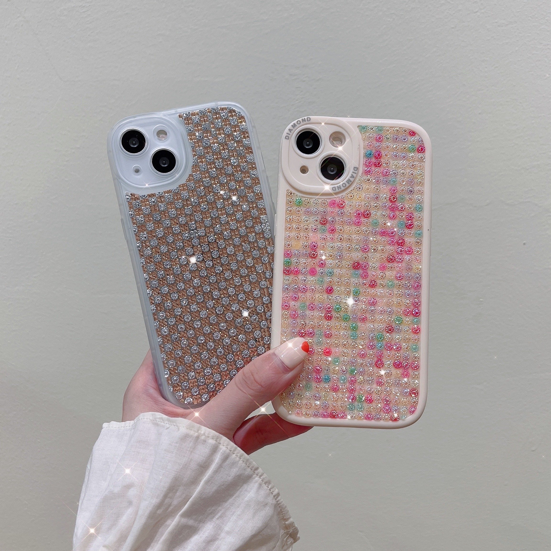 Wholesale Soft Tpu Edge Phone Back Cover Matte Colorful Glitter Diamond Bling Phone Case For Iphone 14 13 12 11 Pro Max