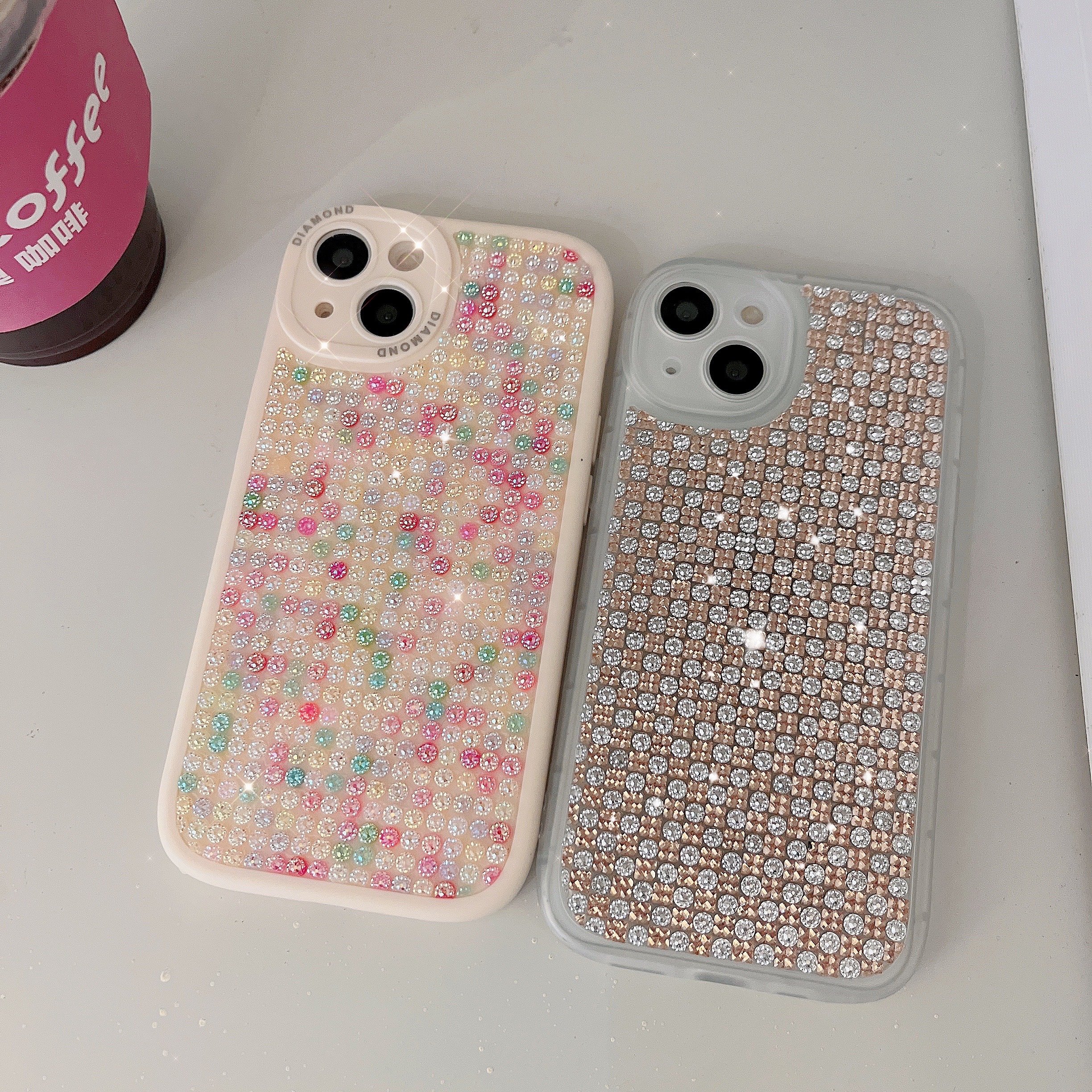 Wholesale Soft Tpu Edge Phone Back Cover Matte Colorful Glitter Diamond Bling Phone Case For Iphone 14 13 12 11 Pro Max