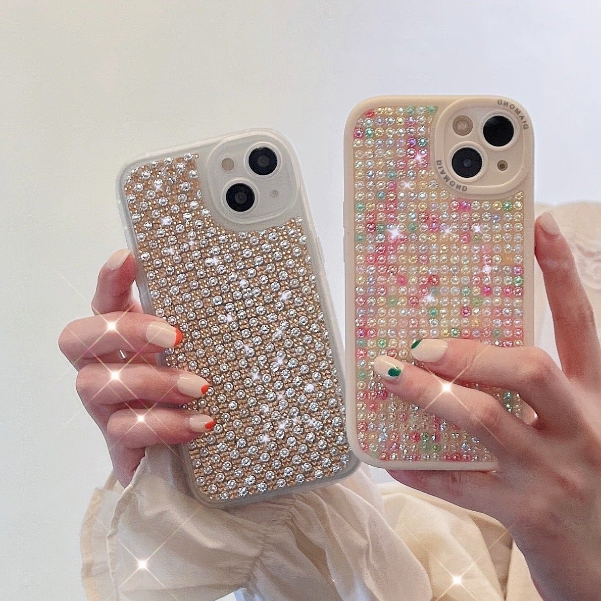 Wholesale Soft Tpu Edge Phone Back Cover Matte Colorful Glitter Diamond Bling Phone Case For Iphone 14 13 12 11 Pro Max