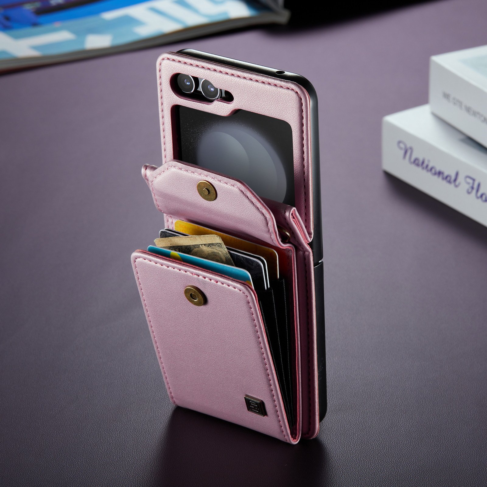 New Trending Wallet Coin Pouch Business Magnetic PU Leather Mobile Phone Case With Crossbody Strap For Samsung Z Flip 6 5