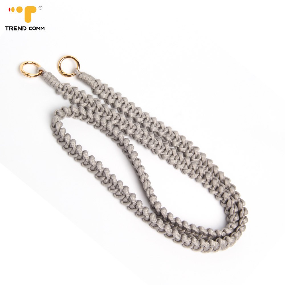 Macrame Brown Braided Textile Phone Strap Crossbody Mobile Phone Case for Shoulder Use
