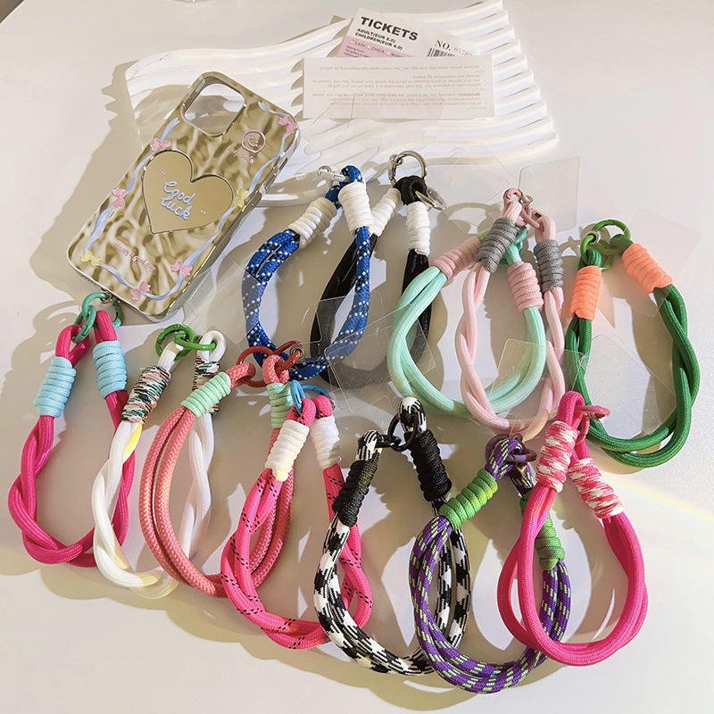 Colorful Mobile Phone Straps Cell Accessories with Patch Phone Charm Bracelet Short Lanyard Wrist Strap Smartphone Jewelry Rope