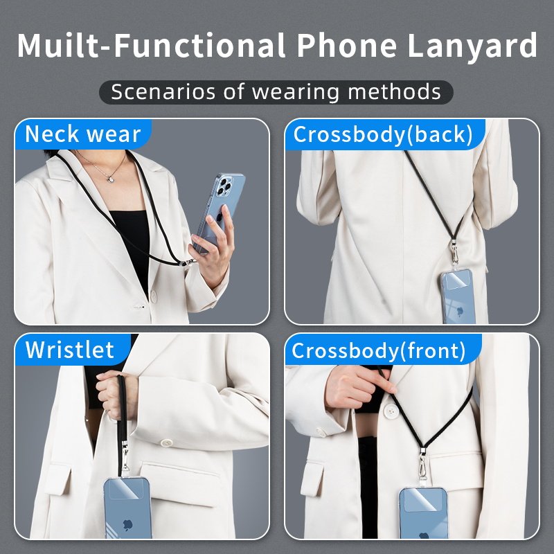 Cell Phone Lanyard Mobile Phone Strap Charm Chain Crossbody Adjustable Terylene Neck Compatible with Full Smartphone Straps