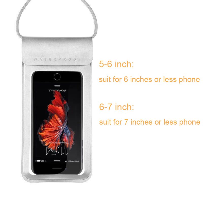 Hot Selling Popular Universal Waterproof Phone Pouch 5.0-7.0 Inch TPU Waterproof Mobile Phone Bag And Cases With Hanging Strap