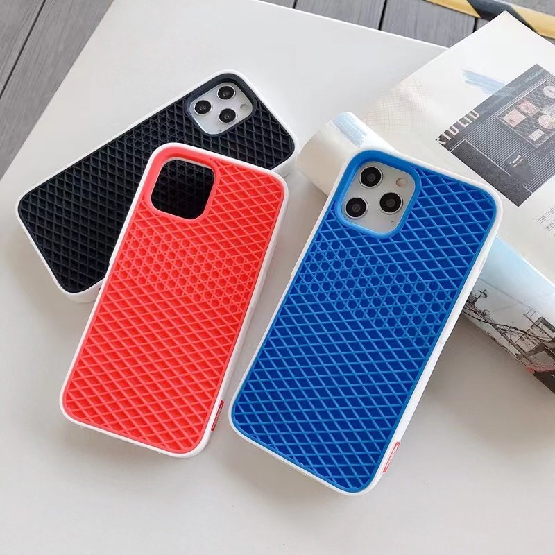 Shockproof Phone Case Silicone Soft Case Sole Waffle Full Cover Protective Case for iPhone 14 15Pro Max